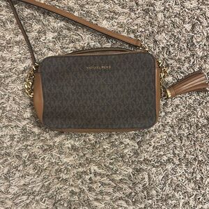Michael Kors Brown Crossbody Bag with Gold Hardware